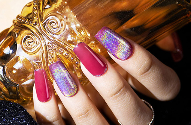 O uso de vários óleos funcionais de manicure