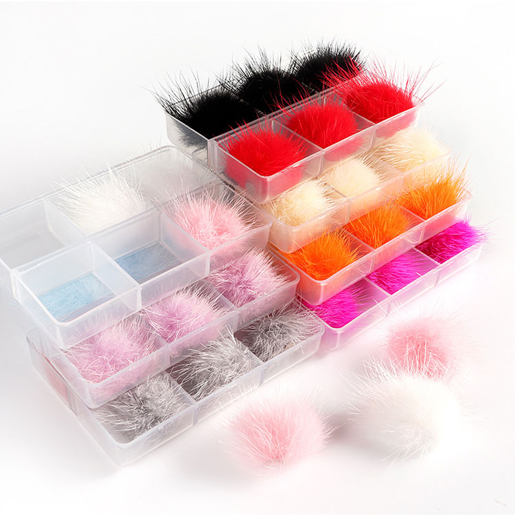 6pcs caixa 3d Sofy Pom Pom magnético para unhas