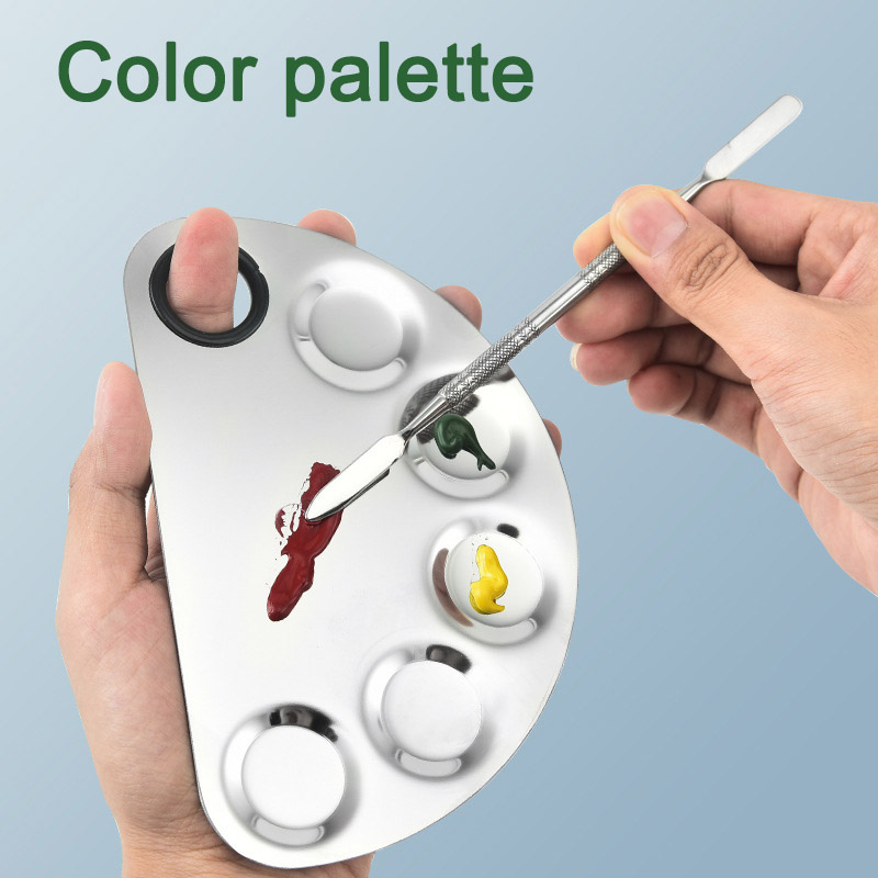 Melhor preço Paleta de mistura de artista cosmético de metal de aço inoxidável