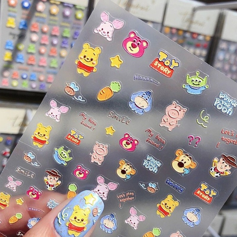 Adesivos de unhas autoadesivos de desenho animado