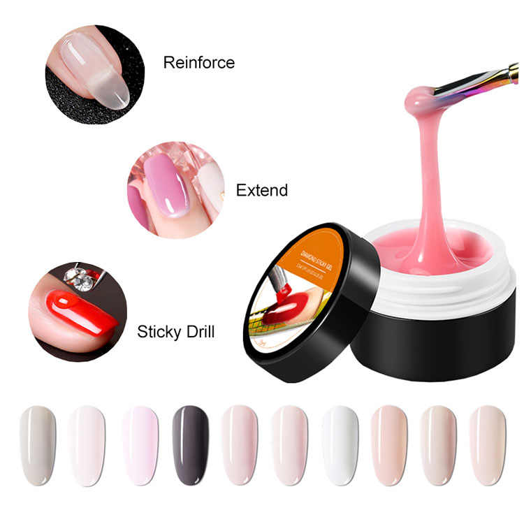 Polonês de gel de extensão sólida de alto brilho e coloração fácil