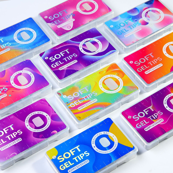 Pontas de unhas falsas com superfície fosca extra fina
