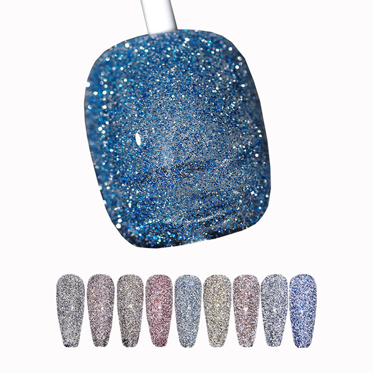 Cor de glitter alterou o polonês de gel de discoteca