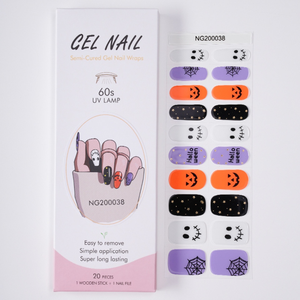 Adesivos de manicure em gel de Halloween