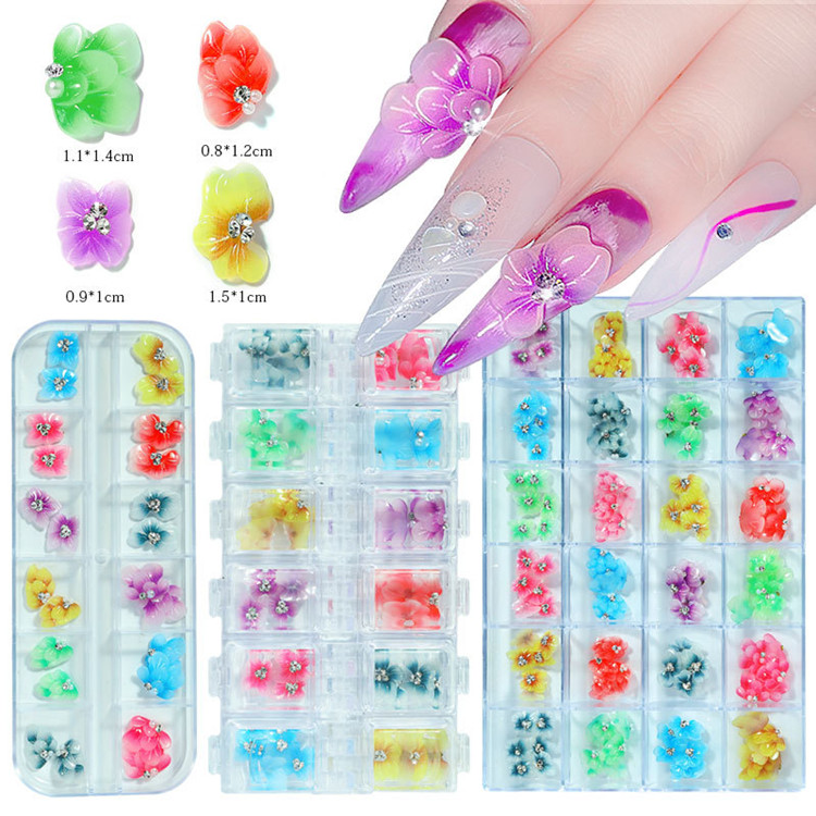 Flores de strass para relógios de unhas