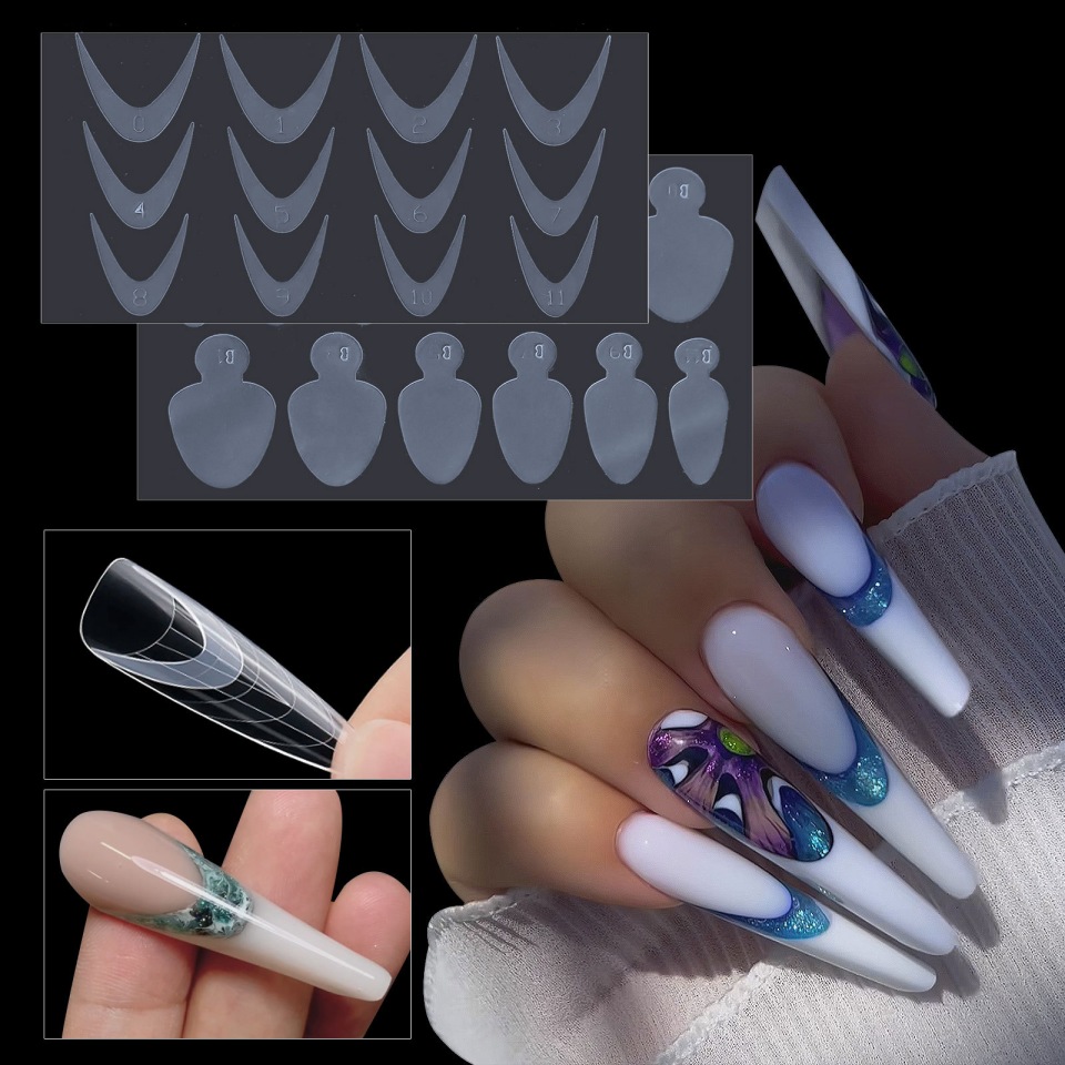 molde de unhas de gel de extensão sem papel