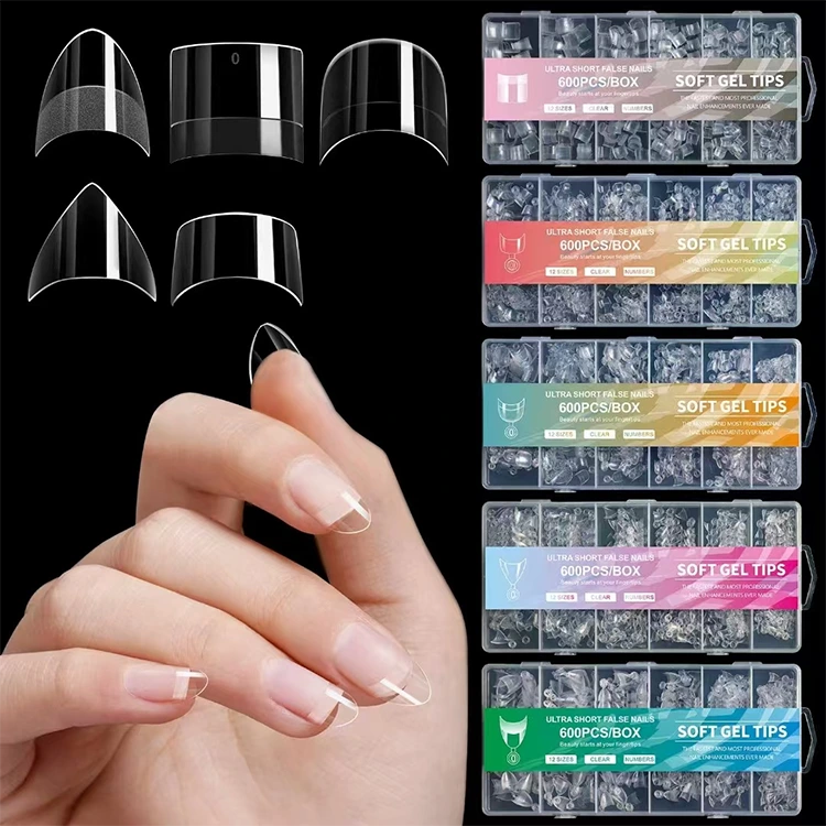 Dicas de gel macio ultra curto - 600pcs